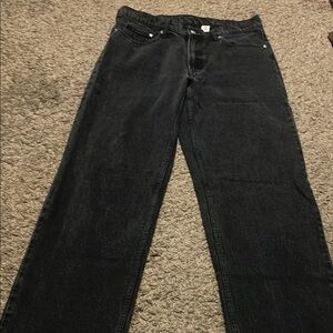H&M Black Flare Wide Leg Jeans